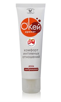 ГЕЛЬ-ЛЮБРИКАНТ О`Кей аромат клубничка, туб пластиковый 50г арт. LB-20009 - фото 10698