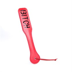 Шлепалка из ПВХ красная с надписью "BITCH" - фото 15500
