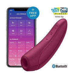 Satisfyer Curvy 1+ Красно-розовый Вакуумный стимулятор с возможностью управления через приложение - фото 16089