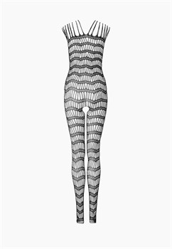Боди-комбинезон черный в горизонтальную полоску (Impulse) - фото 16884