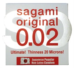**SAGAMI Original 0.02 - 1 шт Полиуретановые презервативы 0,02 мм - фото 18669