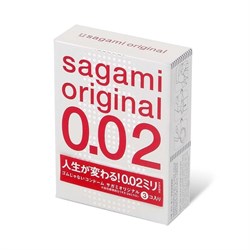 **SAGAMI Original 0.02 - 3 шт Полиуретановые презервативы 0,02 мм - фото 18670