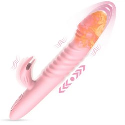 Вибромассажер с клиторальным стимулятором, розовый - фото 19005