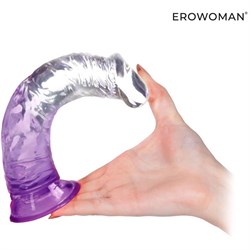 Фаллоимитатор гелевый на присоске EROWOMAN, фиолетовый L 18,5 см D 3,7 см - фото 20758