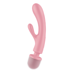 Двусторонний вибромассажер Satisfyer Triple Lover , 2 в 1, wand+rabbit - фото 20778