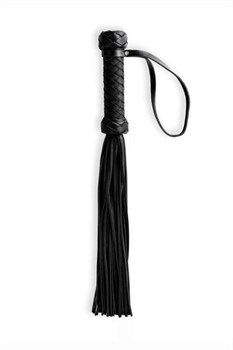 Плеть черная с плетеной ручкой, легкая -56 см, PL-03-bl-1 - фото 21215
