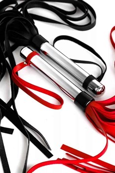 Плеть из кожи красная с ручкой хром - 58 см, PL-02-r - фото 21256 Плеть из кожи красная с ручкой хром - 58 см, PL-02-r - фото 21256