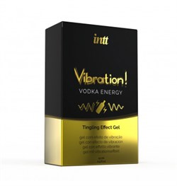 Жидкий интимный гель с эффектом вибрации и вкусом коктейля Intt Vibration Vodka Energy, 15 мл - фото 21965