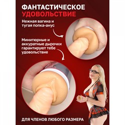 Двухсторонний мастурбатор «Lola Taylor» копия вагины и попки Лолы Тейлор, цвет телесный, ФлешНаш FNLT2024 - фото 24293