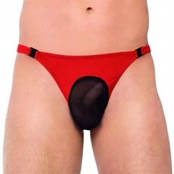 Стринги мужские прозрачные, красные, SoftLine, XL - фото 24860