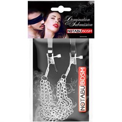 Зажимы на соски с серебристой цепочкой, NTB-80692 - фото 25019