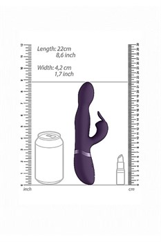 Вибромассажер-кролик Vive Niva с ротацией 360 градусов и с функцией "мгновенный оргазм", фиолетовый - фото 25177