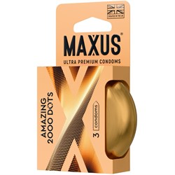 Презервативы MAXUS amazing 2000 dots №3, в железном кейсе, точки, 3 шт - фото 25328