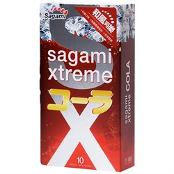 *SAGAMI Xtreme Cola 10шт. Презервативы с ароматом и вкусом колы, латекс, 0,04 мм - фото 25390