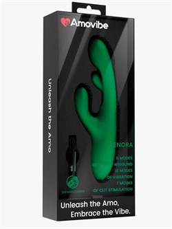 Инновационный вибратор кролик Amovibe Zenora, цвет зеленый, AMO-V-006 - фото 25438
