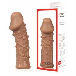 Насадка KOKOS с  дополнительной стимуляцией, реалистичная,TPR, телесный, 12.7 см, ES.06-S - фото 25474