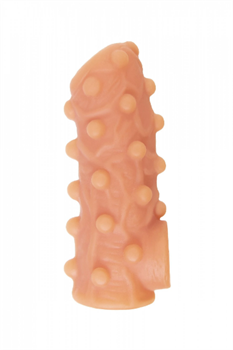 Насадка KOKOS реалистичная с дополнительной стимуляцией, TPE,  с открытым верхом, 12 см, NS 003-M - фото 25519