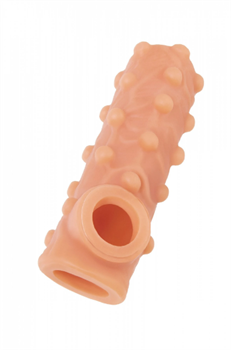 Насадка KOKOS реалистичная с дополнительной стимуляцией, TPE,  с открытым верхом, 12 см, NS 003-M - фото 25520