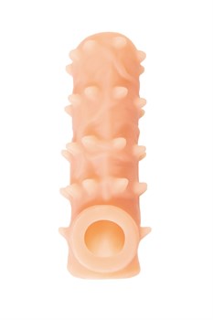 Насадка KOKOS реалистичная с дополнительной стимуляцией, TPE,  с открытым верхом, 14 см, NS 006-L - фото 25534