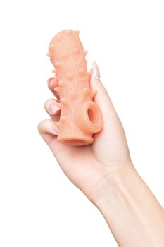 Насадка KOKOS реалистичная с дополнительной стимуляцией, TPE,  с открытым верхом, 14 см, NS 006-L - фото 25536