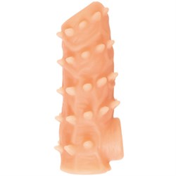Насадка KOKOS реалистичная с дополнительной стимуляцией, TPE, телесная, 12 см, NS 006-M - фото 25546