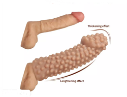 Насадка KOKOS с  дополнительной стимуляцией, реалистичная,TPR, телесный, 14.7 см, ES.10-M - фото 25559