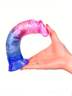 Фаллоимитатор гелевый на присоске EROWOMAN, розово-голубой, L 18 см, D 3,7 см - фото 25587