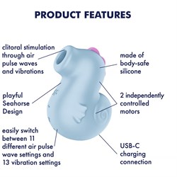 Вакуумный стимулятор клитора «Sea Pony», Satisfyer - фото 25685