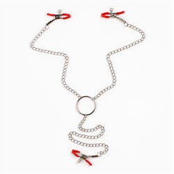 Зажимы для сосков и клитора, металл, красный - фото 25690