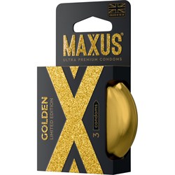 Презервативы MAXUS Golden Limited Edition №3 в железном кейсе, золотые, 3 шт - фото 26518