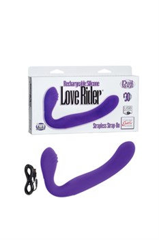 Перезаряжаемый водонепроницаемый женский страпон ReCNargeable Silicone Love Rider Strapless Strap-On - фото 9687