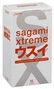 **SAGAMI Xtreme 15шт. Презервативы ультратонкие, латекс 0,04 мм