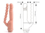 Двойная анально-вагинальная насадка из силикона