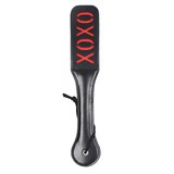 Шлепалка двойная из ПВХ черная с надписью "XOXO"