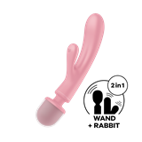 Двусторонний вибромассажер Satisfyer Triple Lover , 2 в 1, wand+rabbit