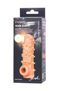 Насадка KOKOS реалистичная с дополнительной стимуляцией, TPE,  с открытым верхом, 10 см, NS 006-S