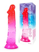 Фаллоимитатор гелевый на присоске EROWOMAN, розово-красный, L 18 см, D 3,7 см