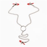 Зажимы для сосков и клитора, металл, красный