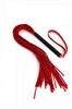Плеть малая красная из кожи с черной ровной ручкой - 60 см, PL-08-bl - фото 21239
