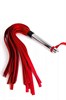 Плеть из кожи красная с ручкой хром - 58 см, PL-02-r - фото 21251