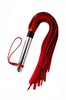 Плеть из кожи красная с ручкой хром - 58 см, PL-02-r - фото 21253