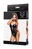 Комплект Glossy Miriam из топа на шнуровке и трусиков из материала Wetlook , L - фото 26045